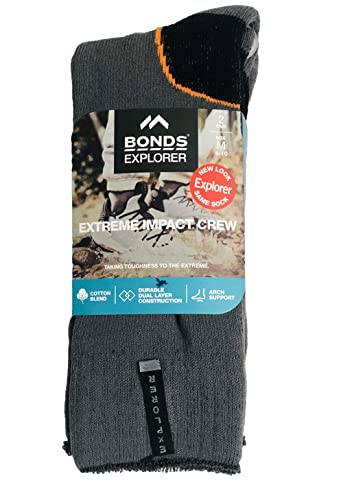 Bonds - Explorer Extreme Impact Cotton Crew - 2 pack - Grey