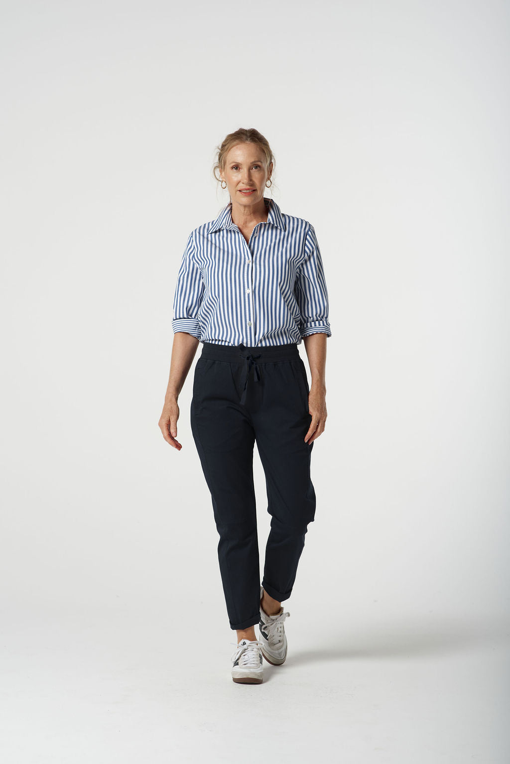 Goondiwindi Cotton - 3/4 Sleeve - Striped Shirt - Blue Jasper