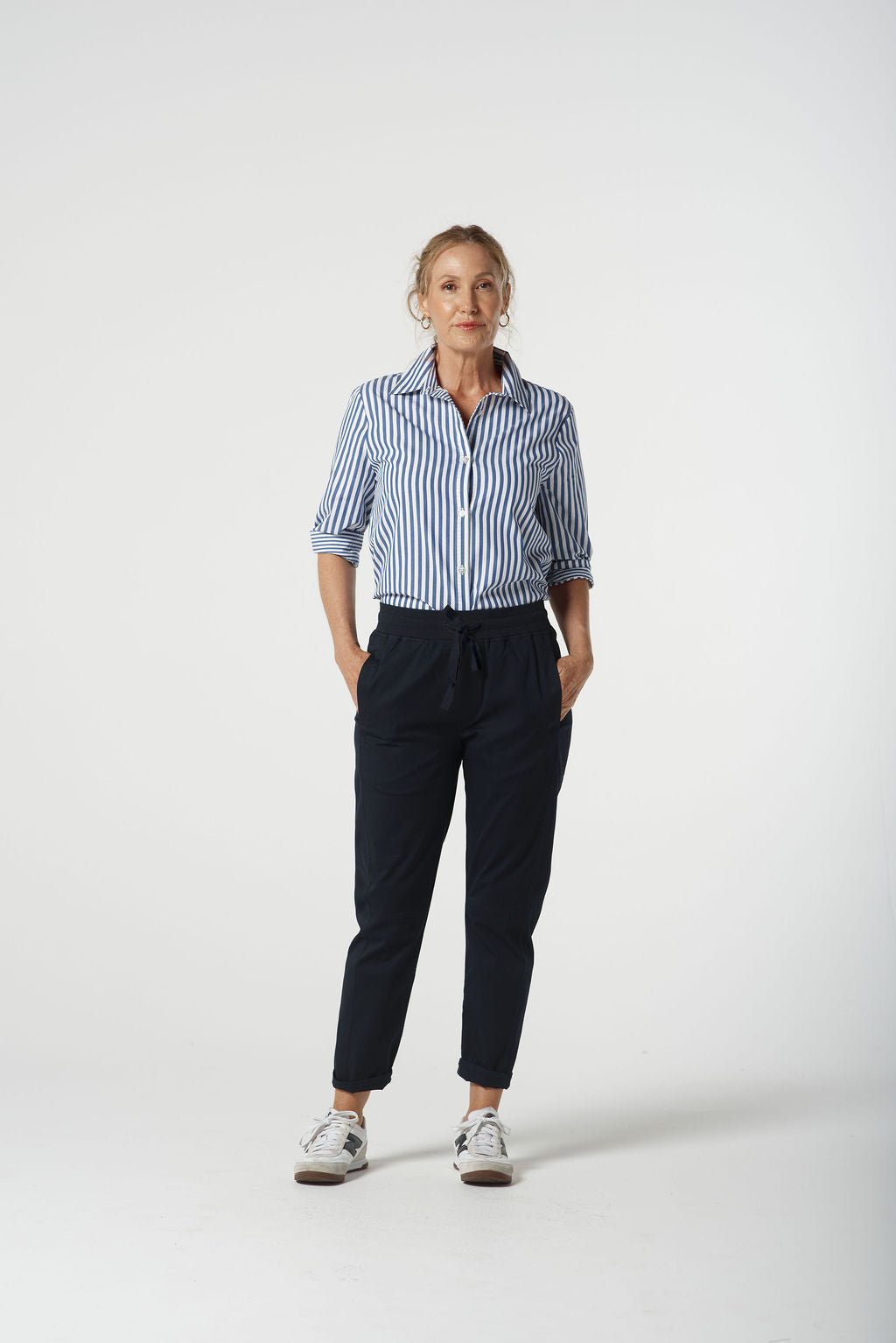 Goondiwindi Cotton - 3/4 Sleeve - Striped Shirt - Blue Jasper