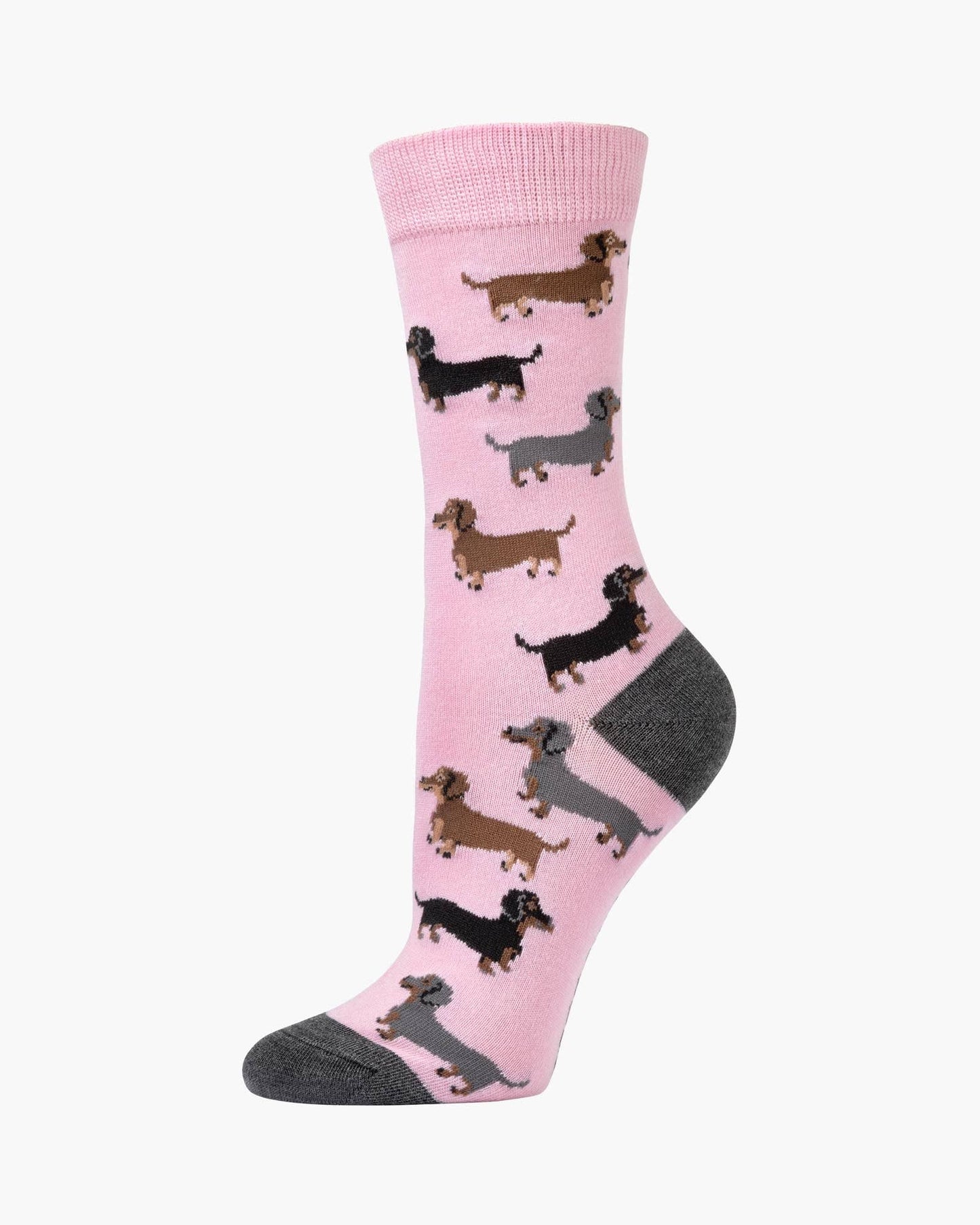 Bamboozld - Womens Dachshund Pups Bamboo Sock - Pink