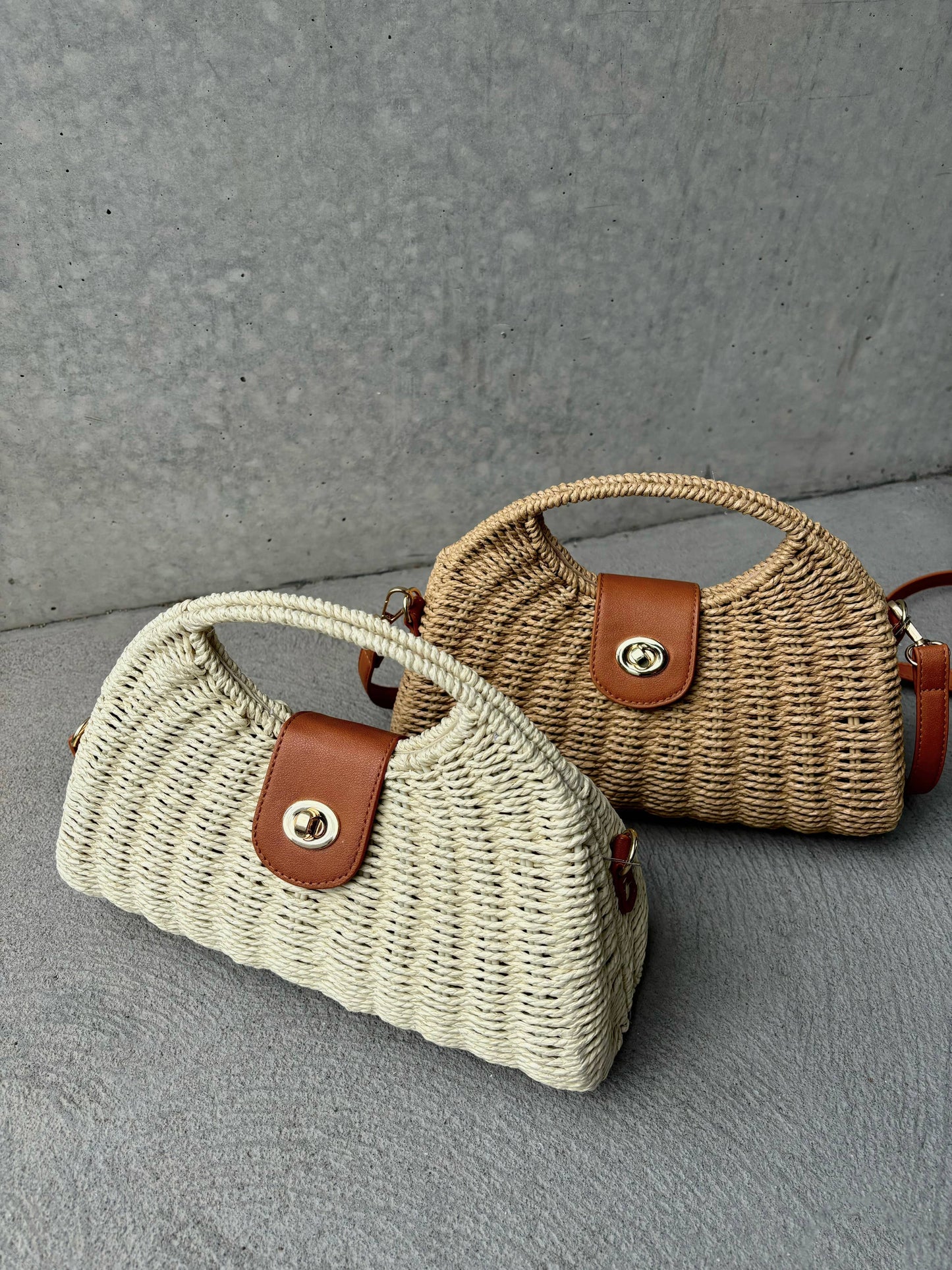 Angels Whisper Accessories - Maggie Summer Straw Bag - Beige