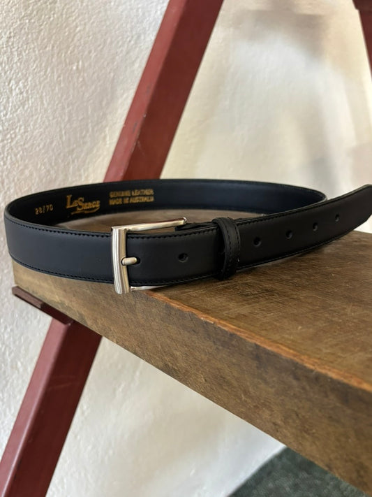 Le Serge - Black Single Stitch Detail - Silver Coloured Buckle - 650512