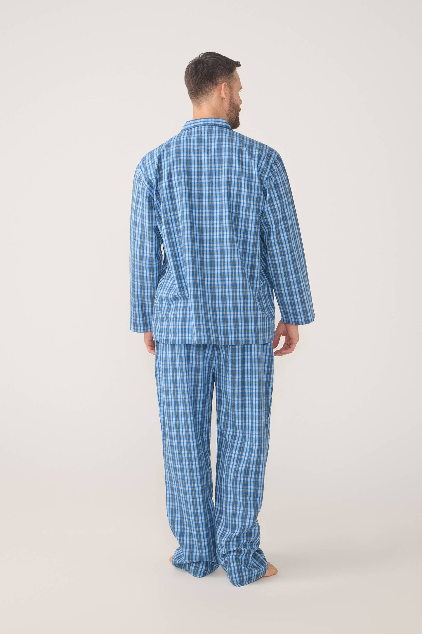 Contare - Men’s Flannelette Long Sleeve Pyjama Set - Blue