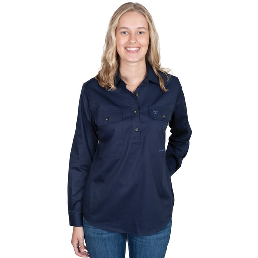 Just Country - Womens Closed Front Work Shirt - Jahna - Navy