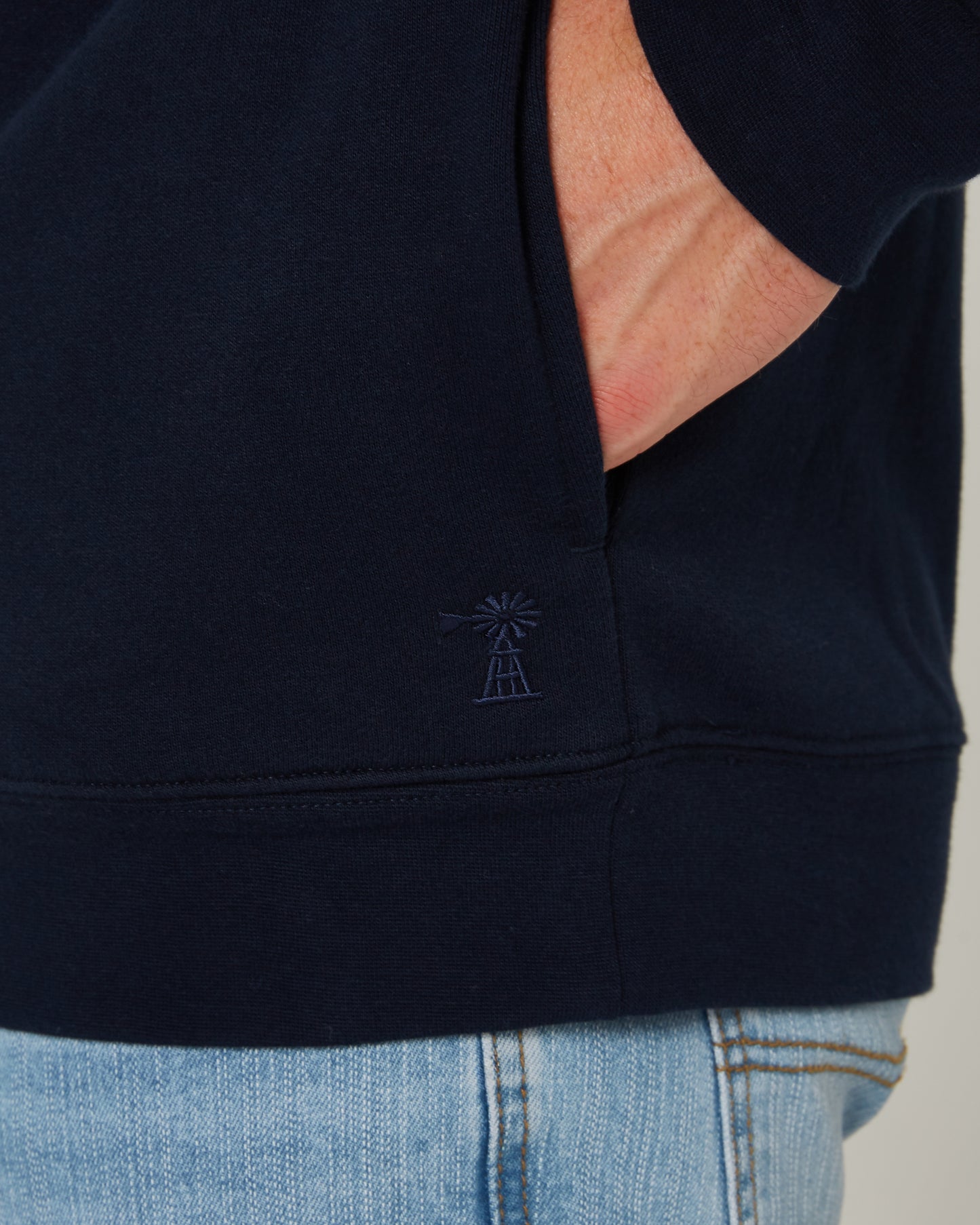 Pilbara - Pilbara Mens Zipper C/F Fleece Pullover - Navy