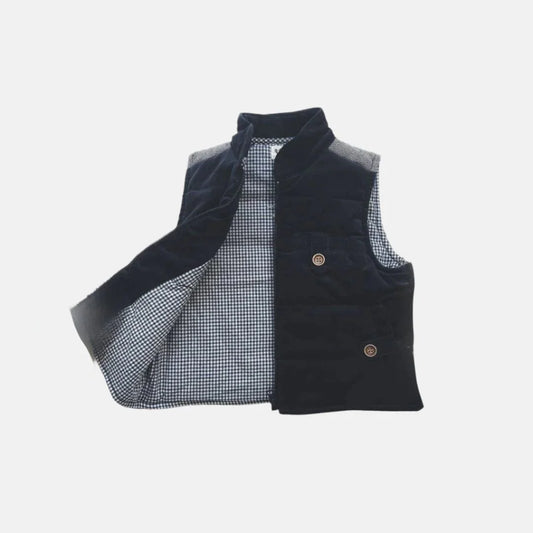 Love Henry -  Boys Cooper Puffer Vest - Navy Corduroy