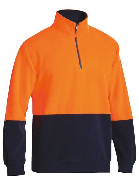 Bisley - Hi Vis Polar fleece 1/4 Zip Pullover Orange