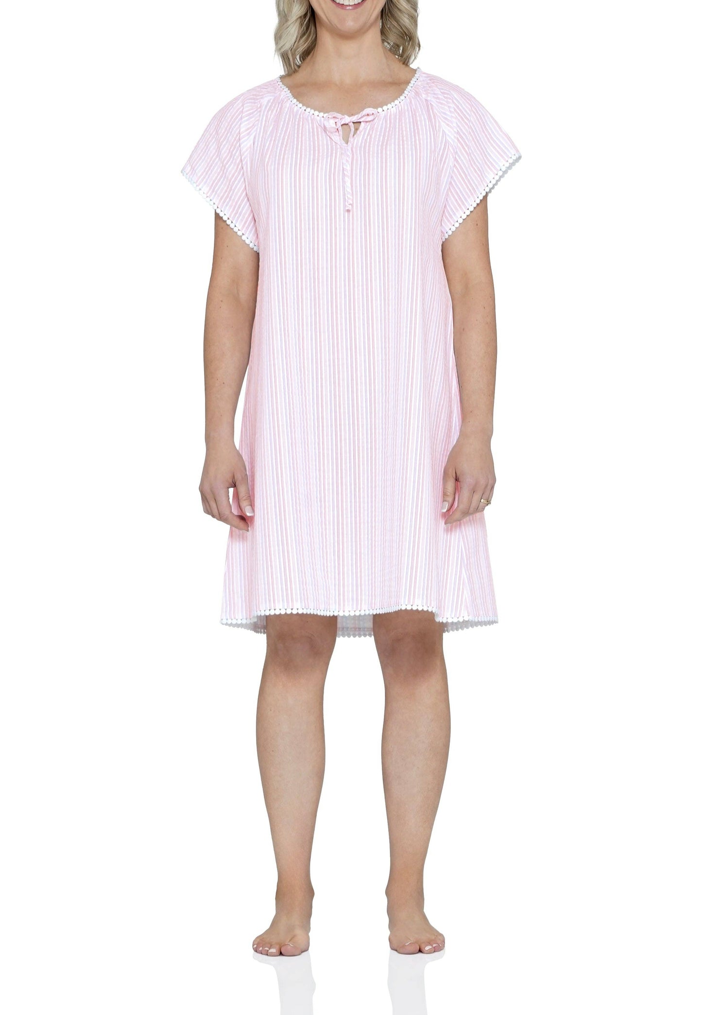 Magnolia Lounge - Valencia Stripe Cotton Nightie