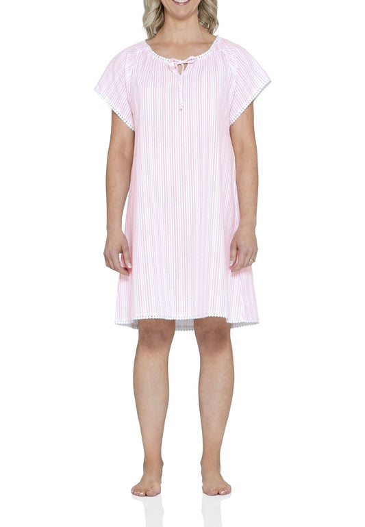 Magnolia Lounge - Valencia Stripe Cotton Nightie