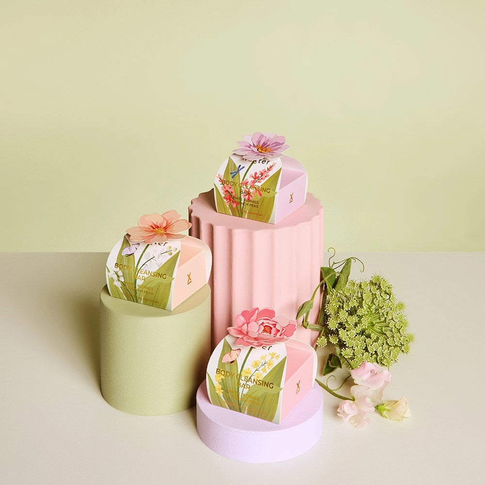 Huxter - Body Cleansing Bar Gift Box - Peach Flower - White Florals & French Pear