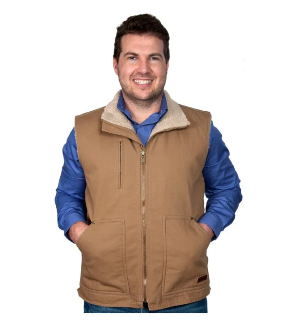 PRE ORDER - Just Country Diamantina Sherpa Vest - Khaki