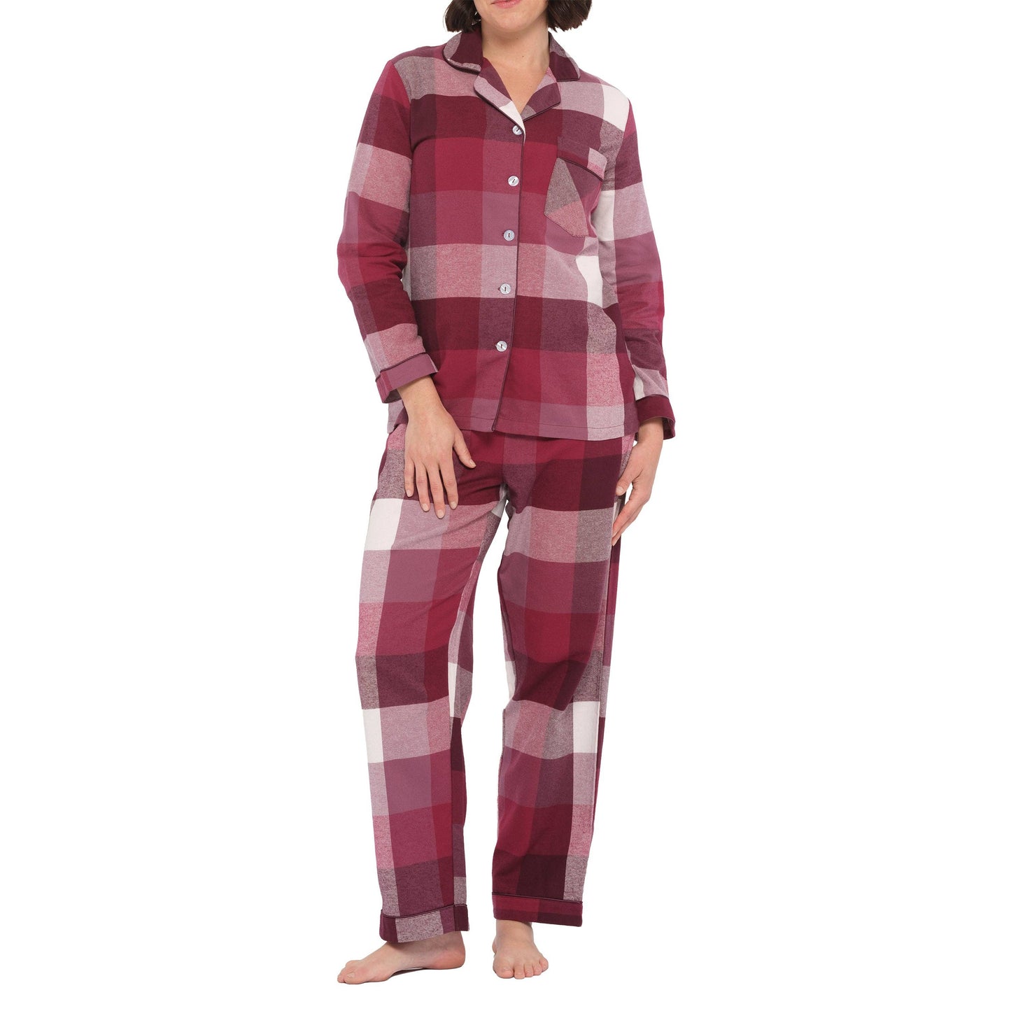 Magnolia Lounge - Flannelette Cotton Pyjama Set - Deep Twilight