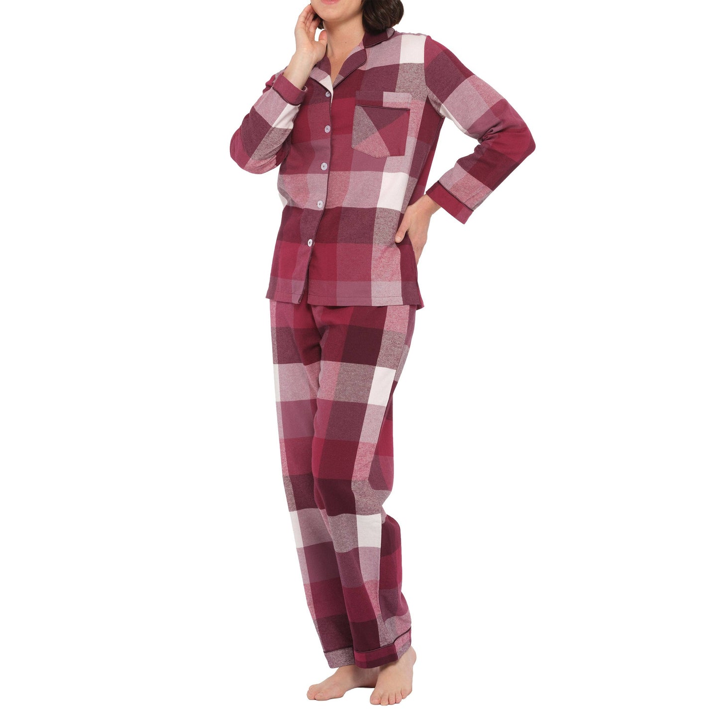 Magnolia Lounge - Flannelette Cotton Pyjama Set - Deep Twilight