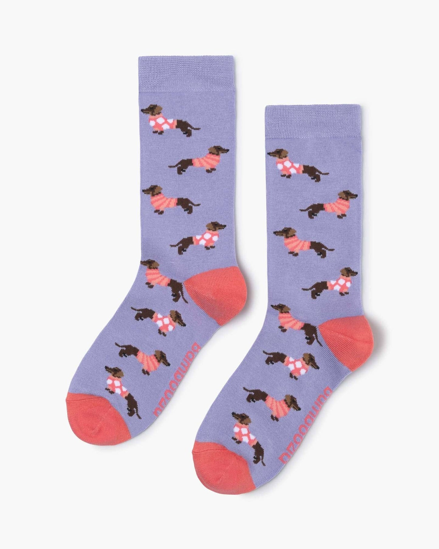 Bamboozld - Womens Jumper Dachshund Sock - Lilac