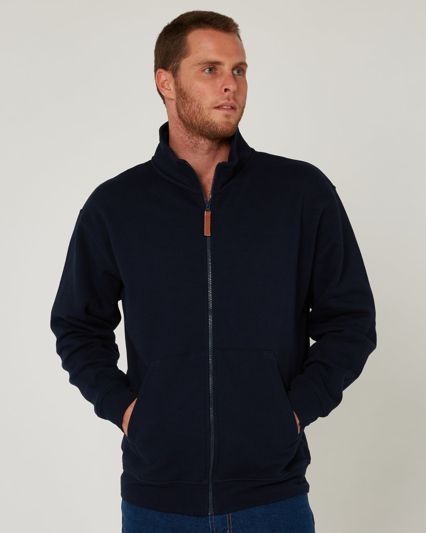 Pilbara - Men's Zip Through Fleece Sweater - French Navy