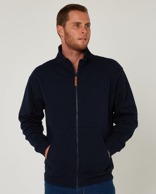 Pilbara - Men's Zip Through Fleece Sweater - French Navy