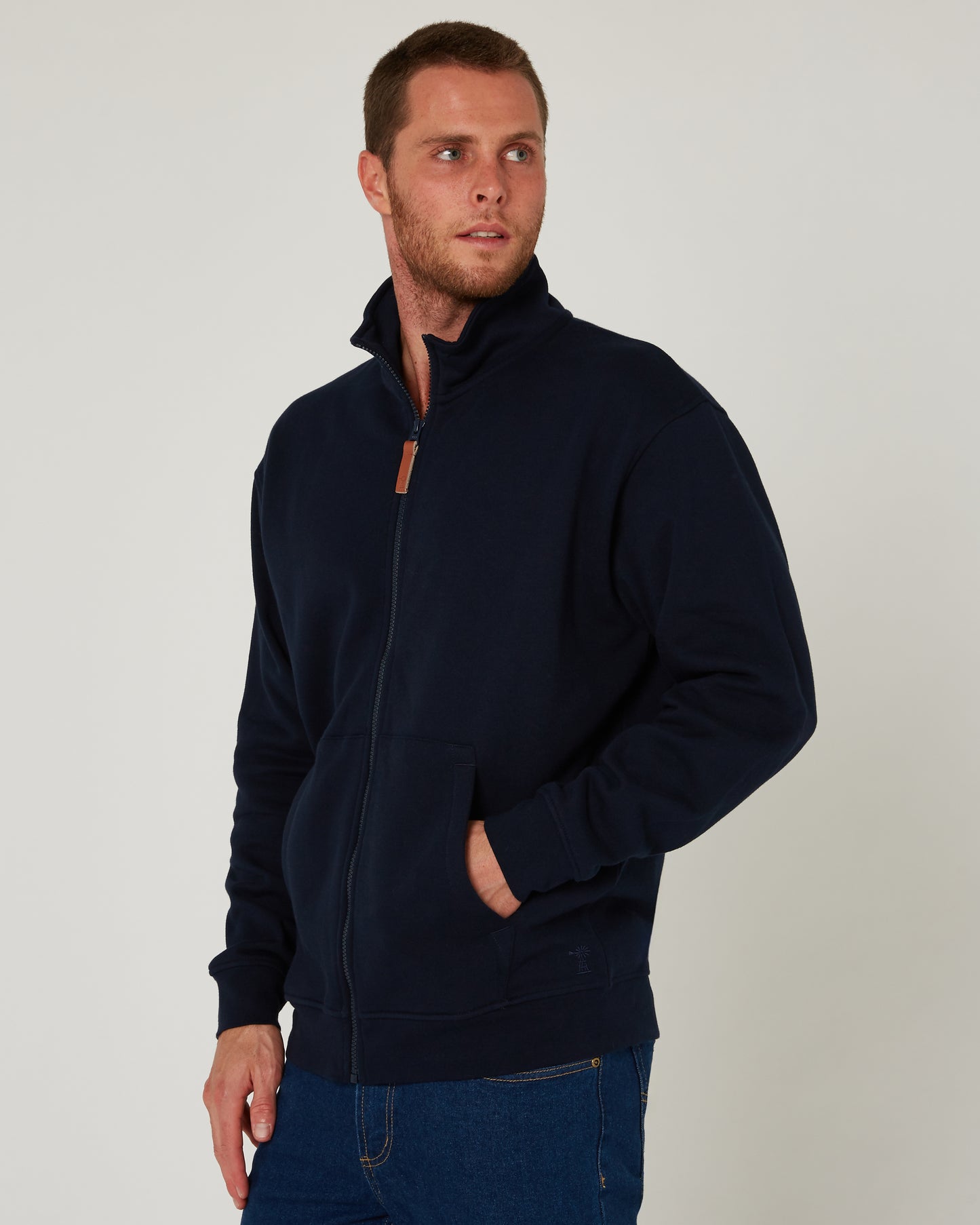 Pilbara - Men's Zip Through Fleece Sweater - French Navy
