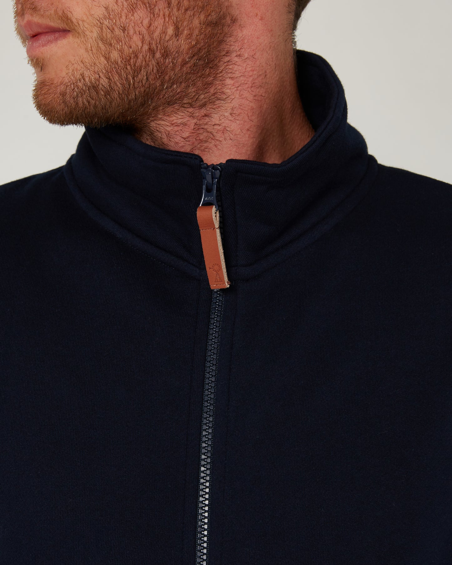 Pilbara - Men's Zip Through Fleece Sweater - French Navy