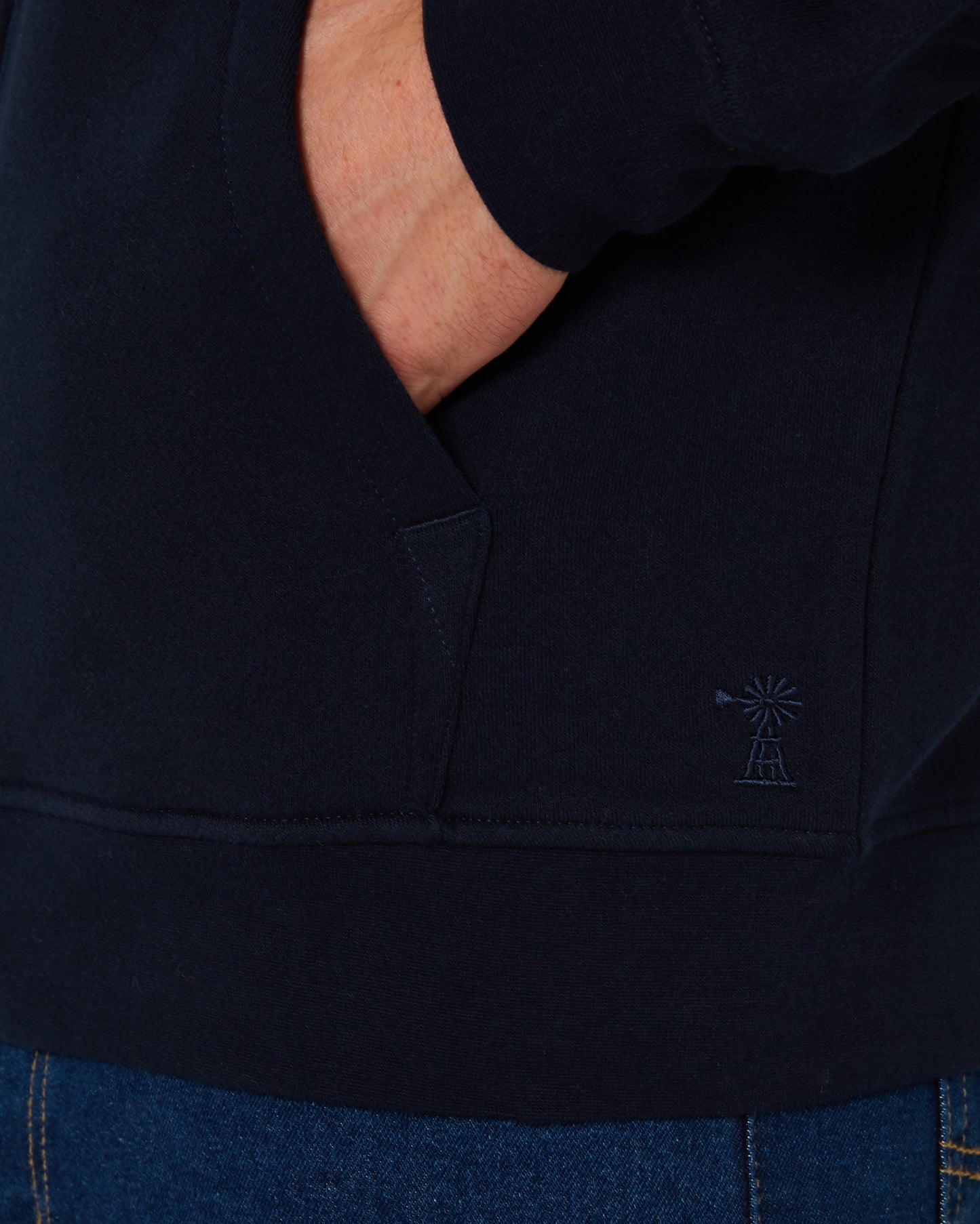 Pilbara - Men's Zip Through Fleece Sweater - French Navy