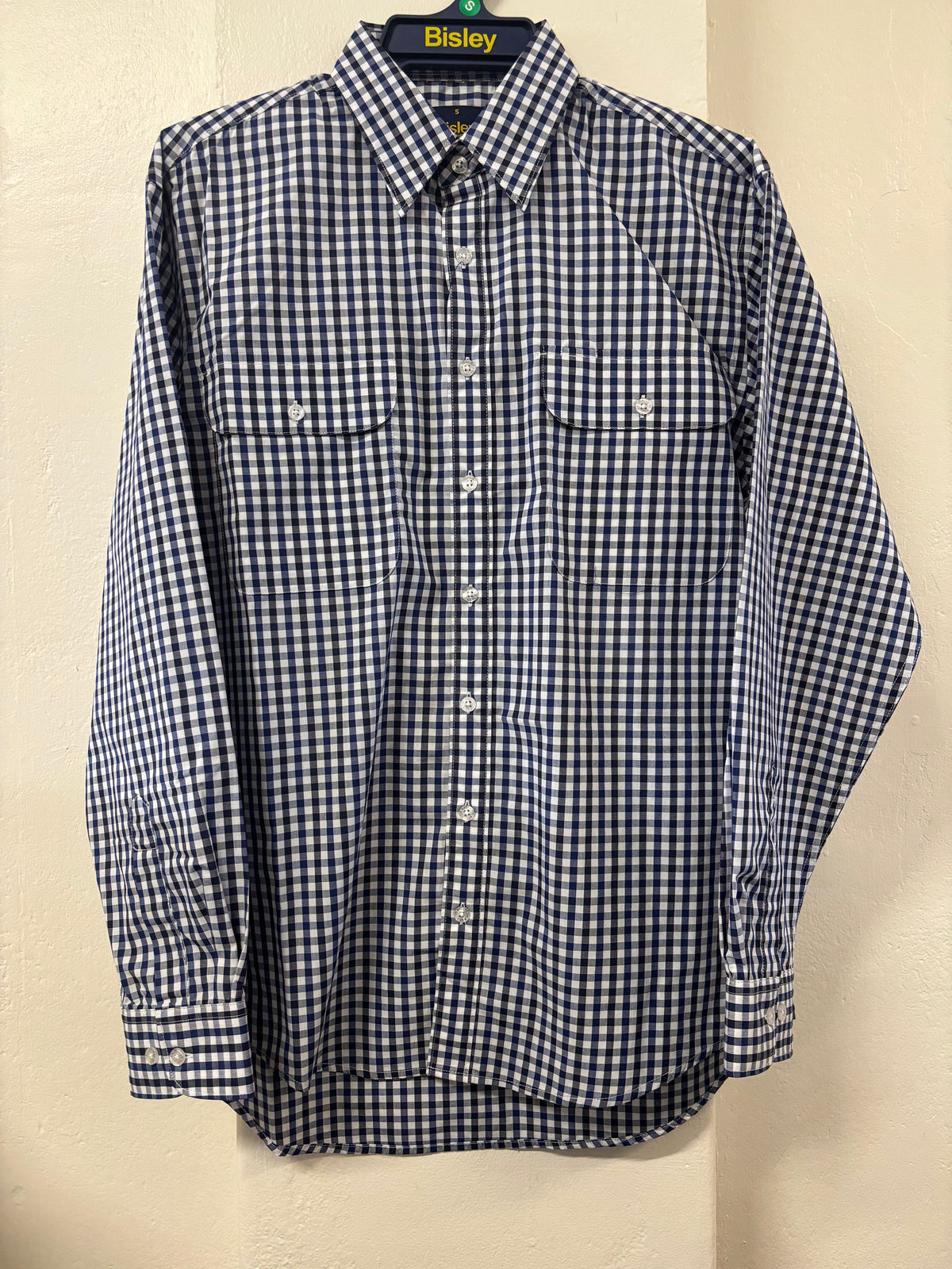 Bisley - Casual Long Sleeve Shirt - Navy/White/Black Check
