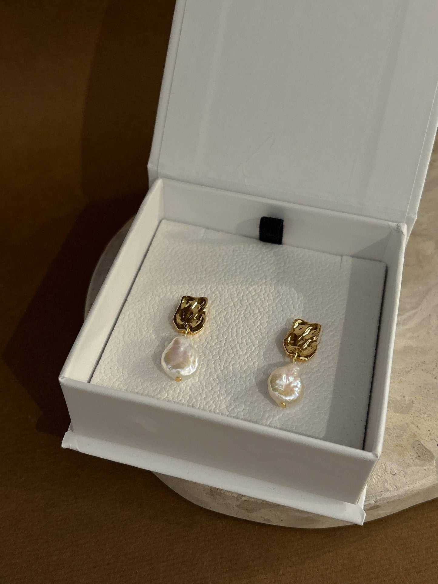 Angels Whisper Accessories - Messina Pearl 18K Gold Plated Earrings