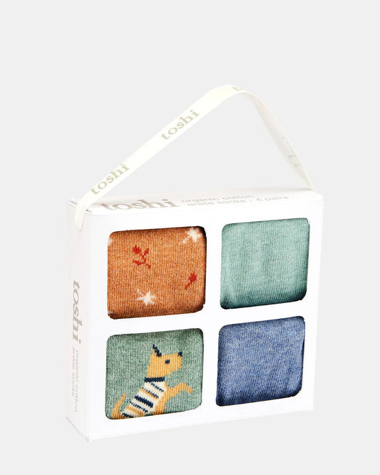 Toshi - Organic Socks Gift Box - Ankle Assorted - Sunshine