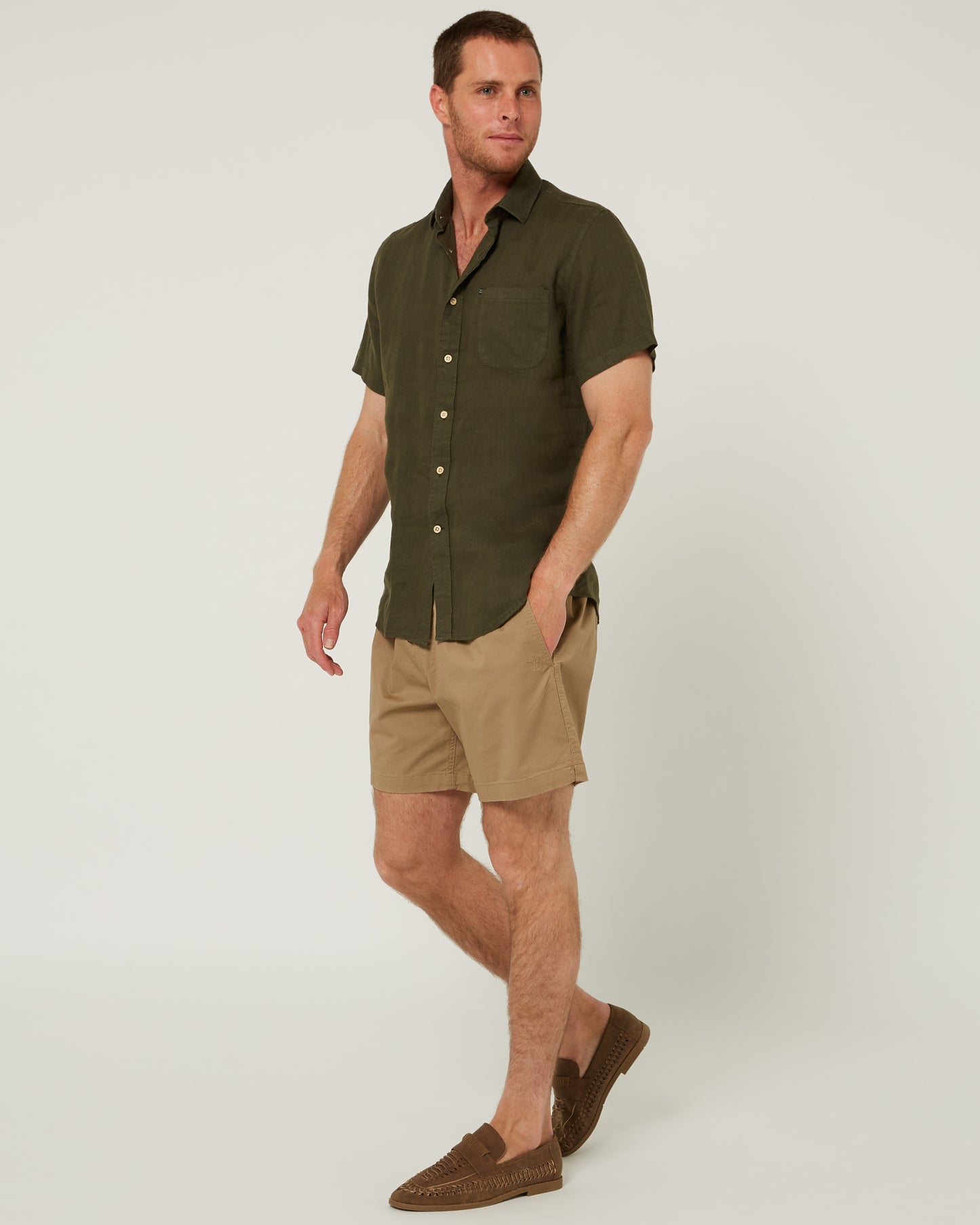 Pilbara - Mens Cotton Stretch Walk Short - Caramel