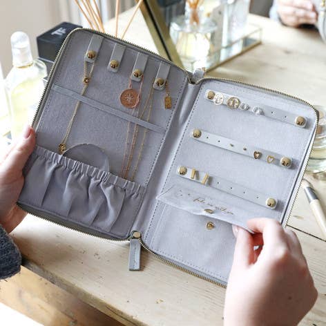 Lisa Angel - Jewellery Travel Wallet - Grey