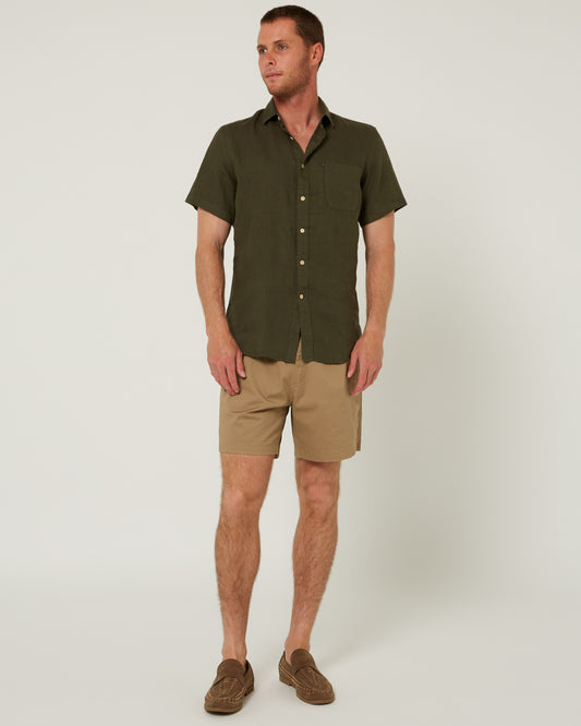 Pilbara - Mens Cotton Stretch Walk Short - Caramel