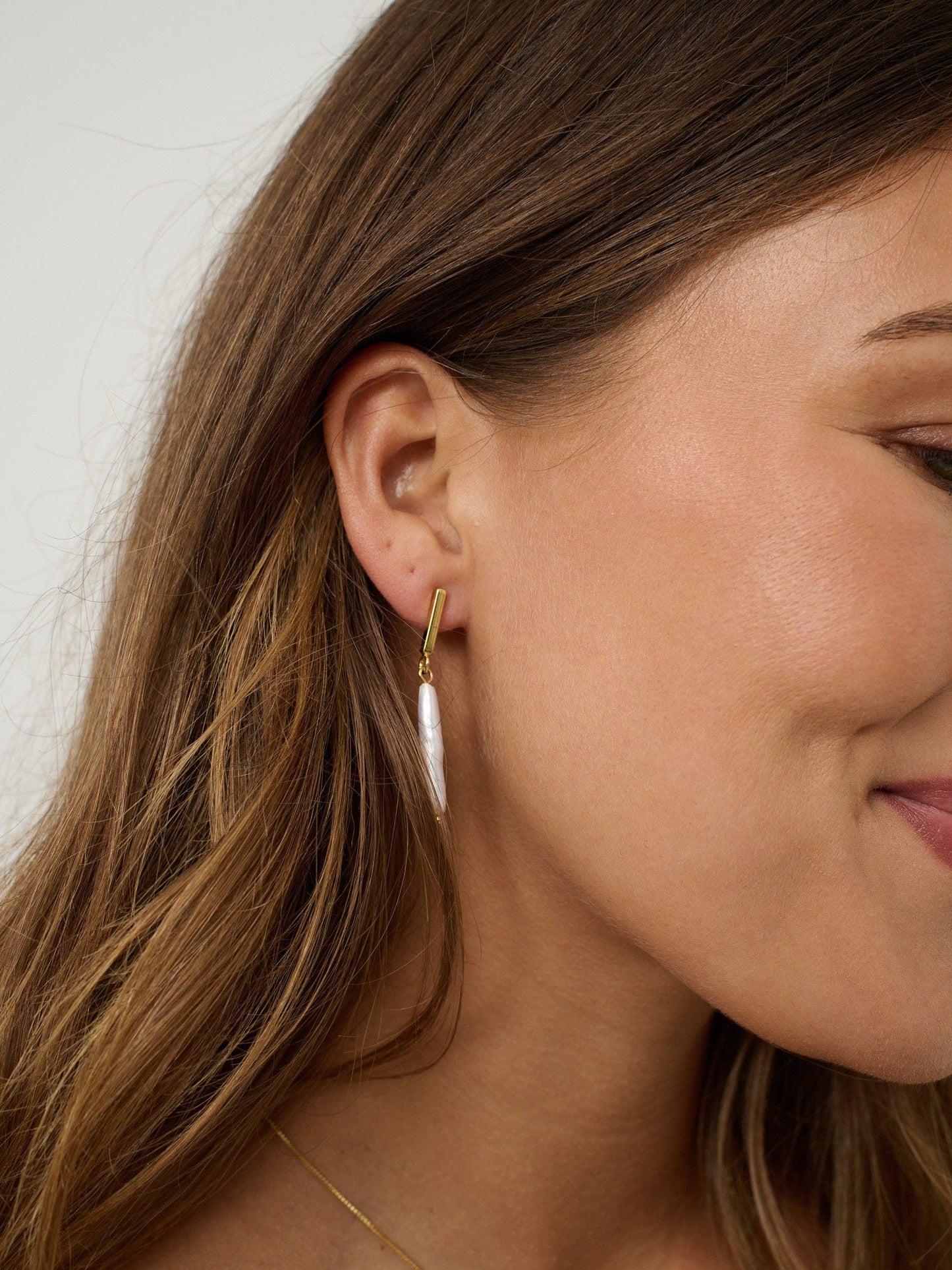 Angels Whisper Accessories - Seala Fresh Water Pearl Drop Earring - Gold