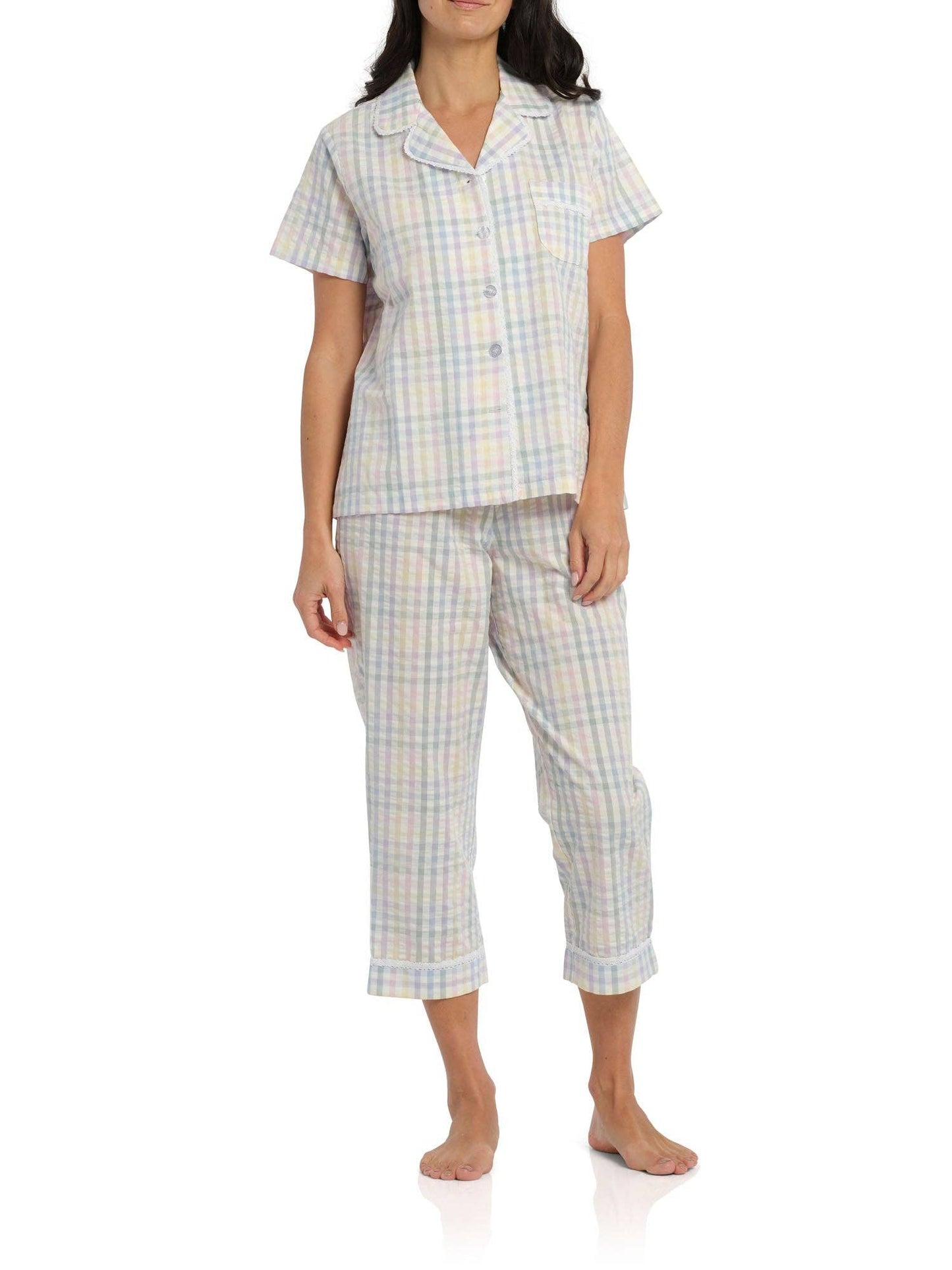 Magnolia Lounge - Summer Picnic Pyjama Set with 7/8 Pant