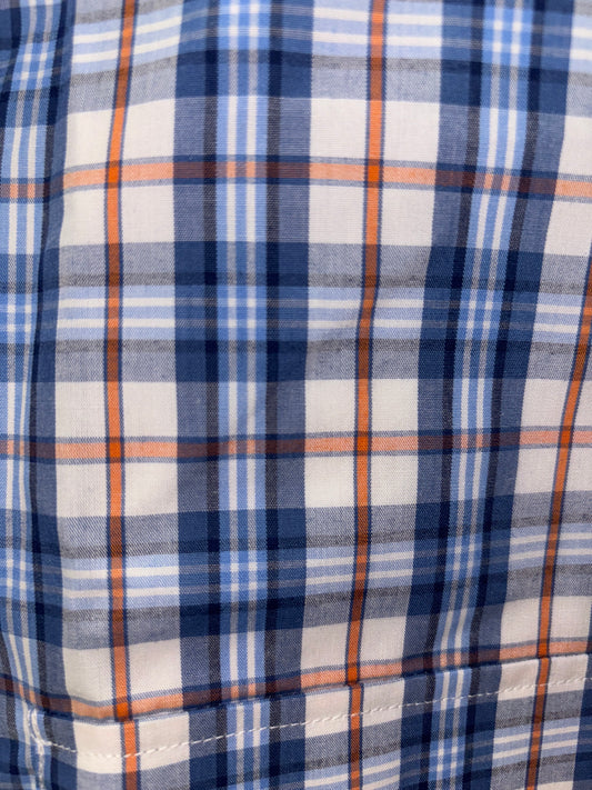 Bisley - Casual Short Sleeve Shirt - Orange/Blue Check