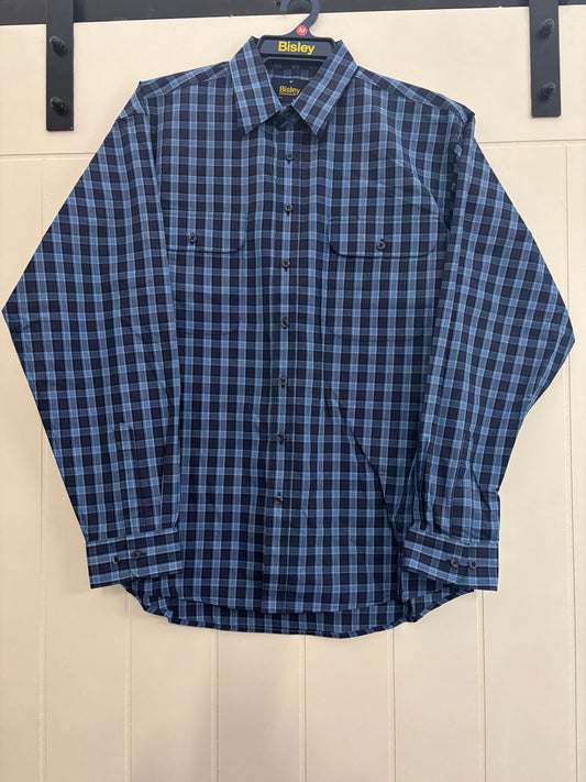 Bisley - Casual Long Sleeve Shirt - Navy/Blue/White Check