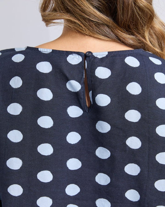 Elm Lifestyle - Dotty Top - Navy Spot