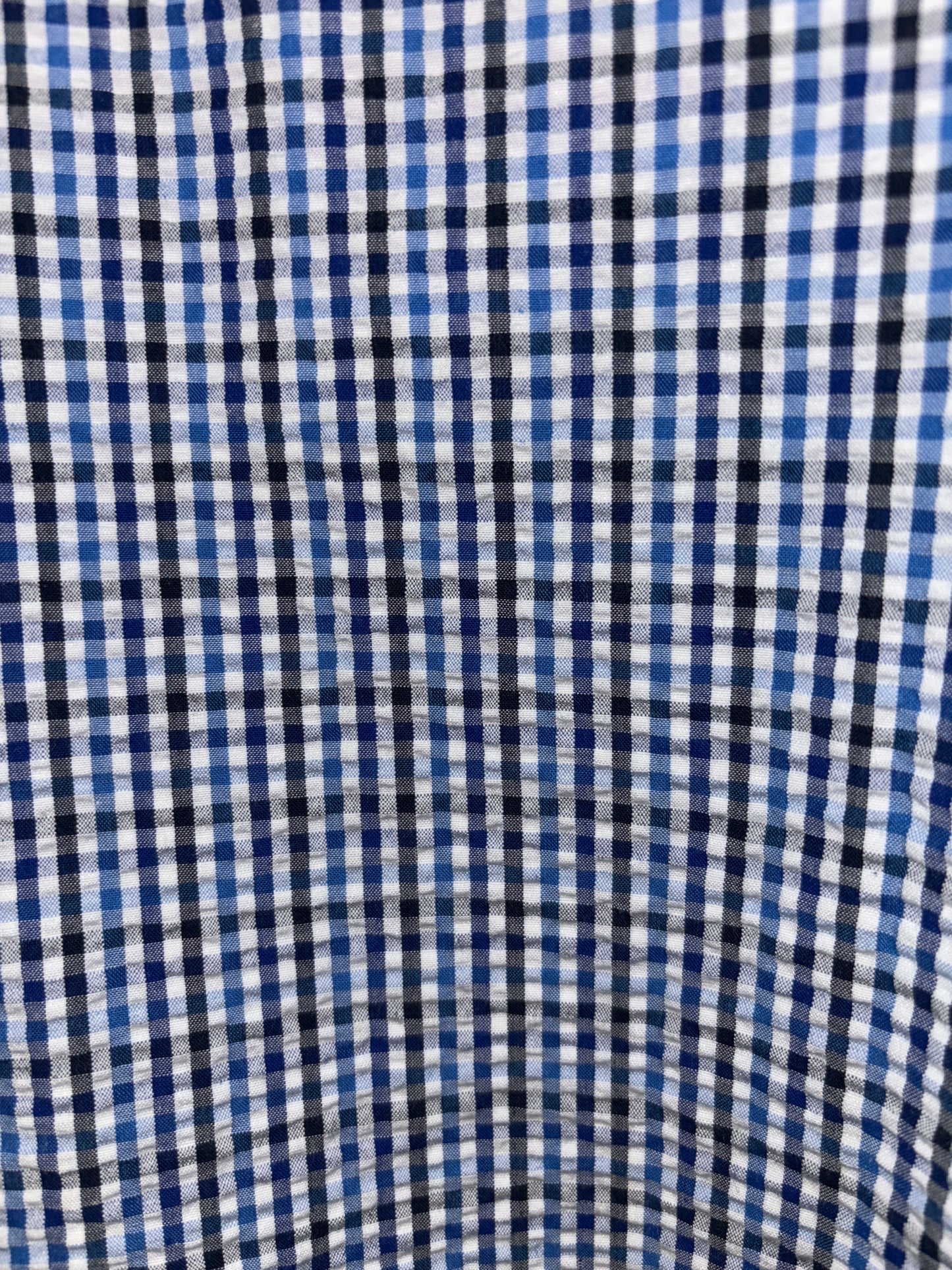 Bisley - Casual Seersucker Short Sleeve Shirt - Royal/White/Black Check