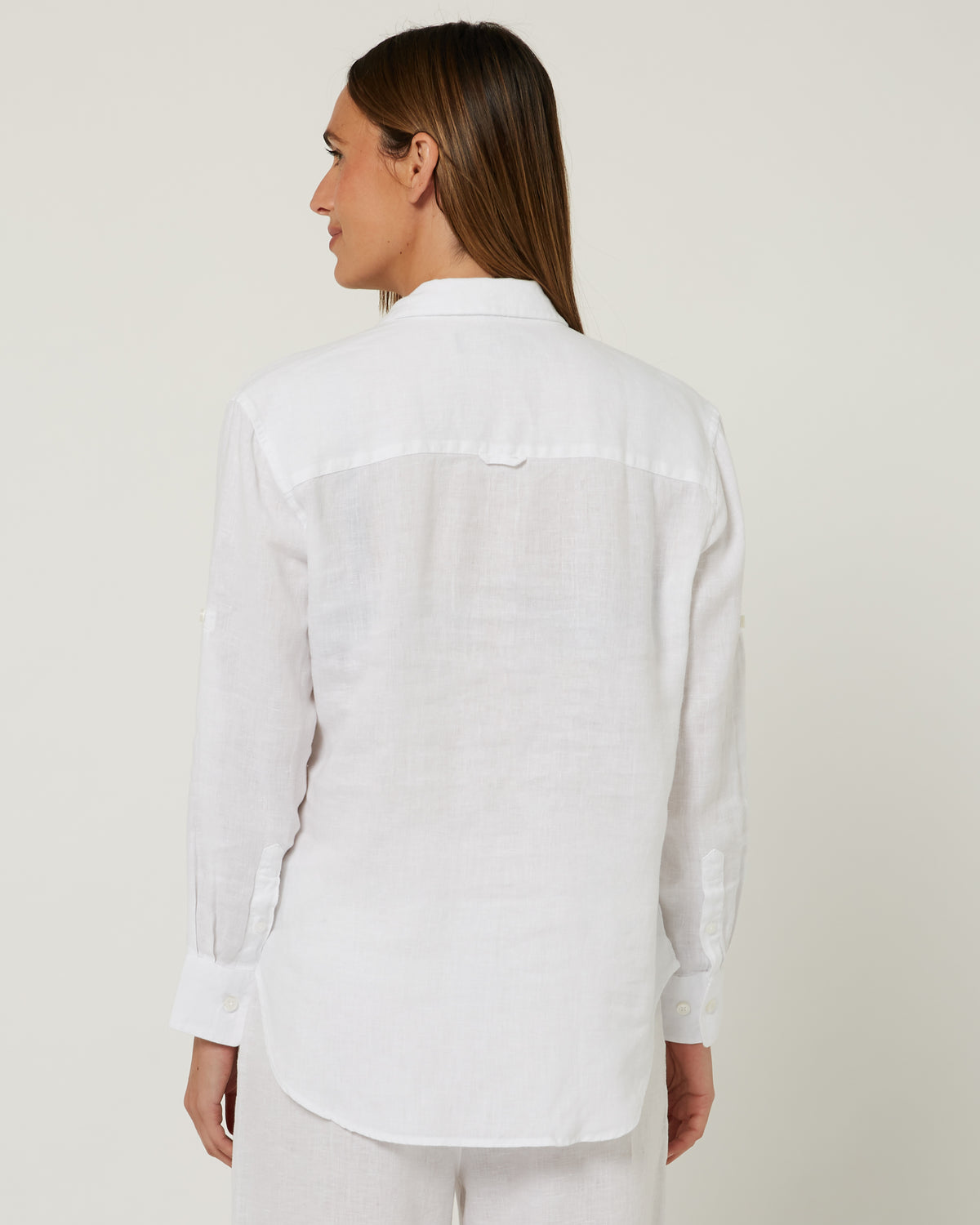 Pilbara-  Womens Florence Classic Linen Long Sleeve Shirt - White