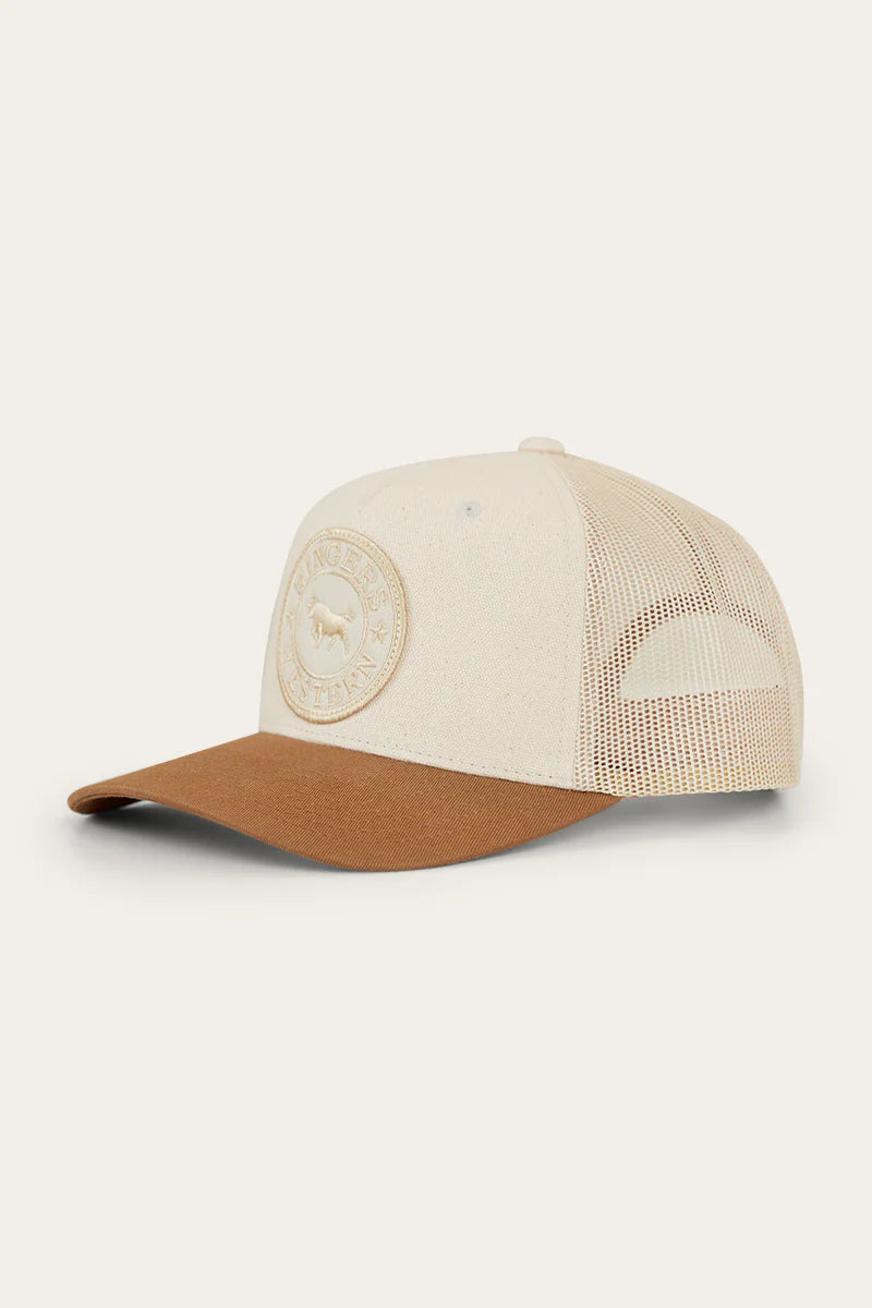 Ringers Western - Signature Bull Kids Trucker Cap - Beige/Clay