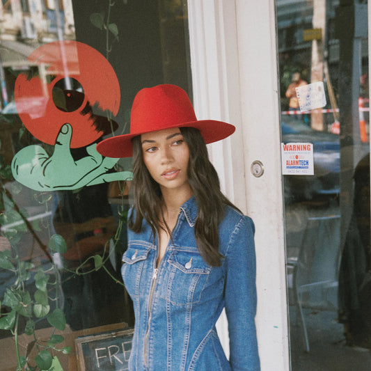 Ace Of Something - Callisto Wool Fedora in Scarlet Red