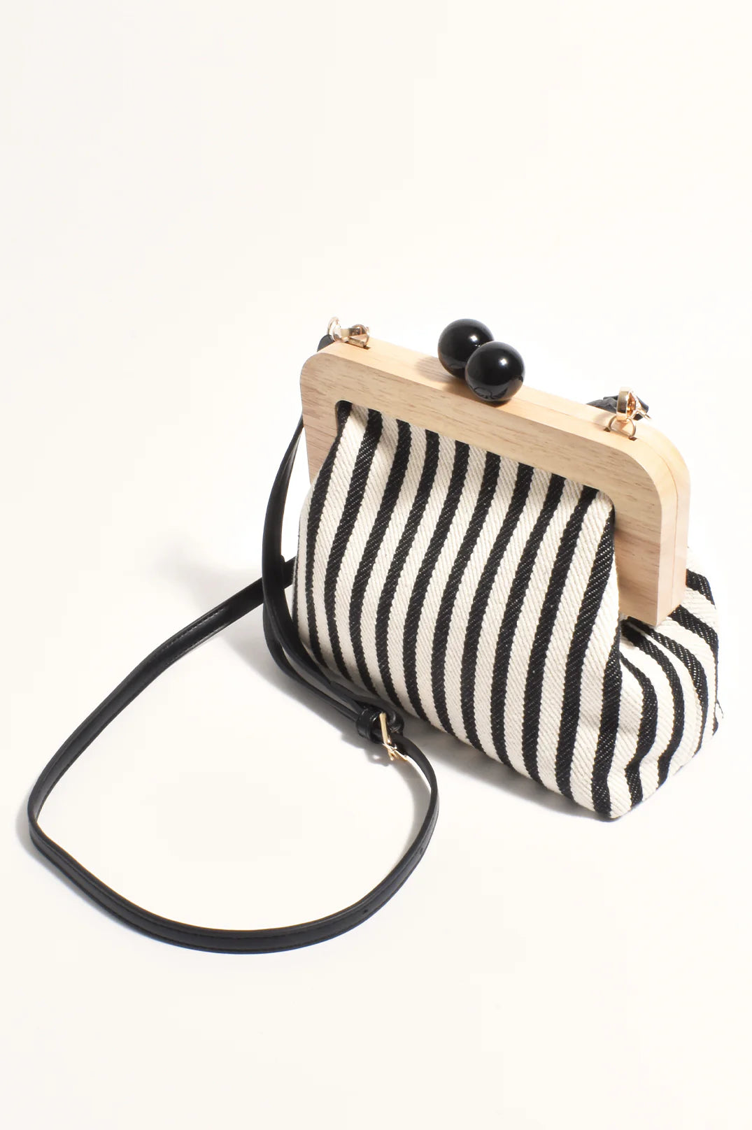 Adorne -Neve Canvas Stripe Timber Clutch