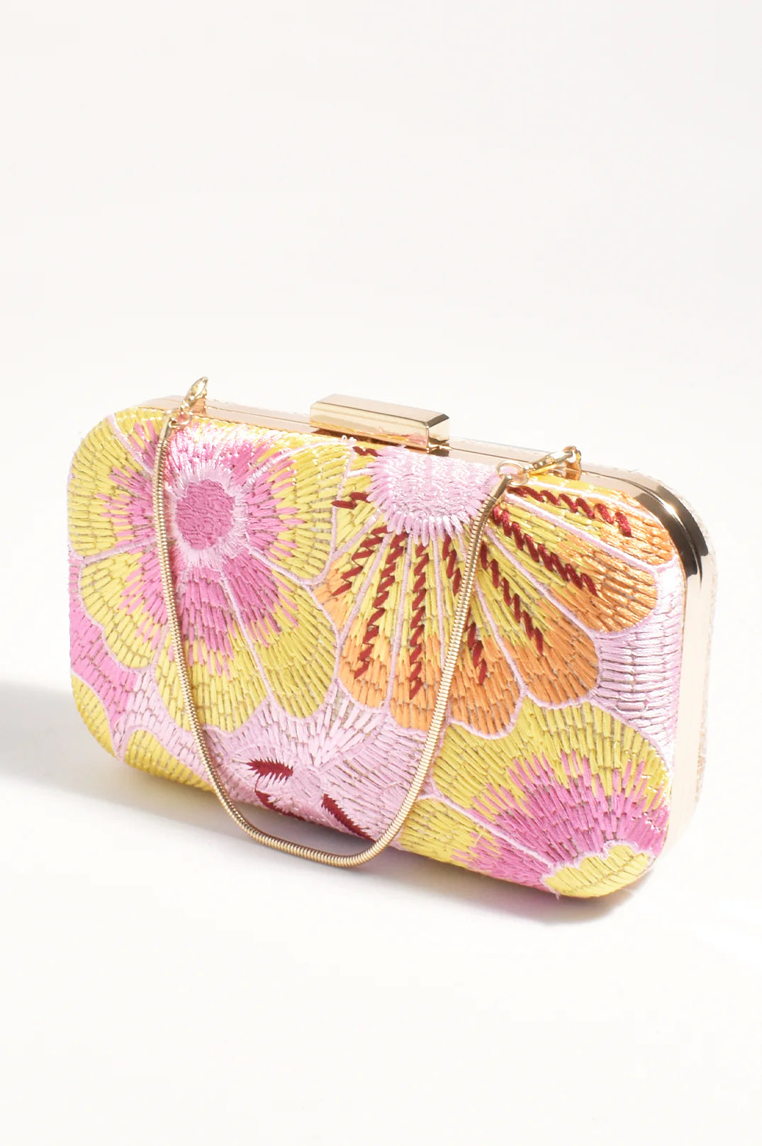 Adorne - Calypso Floral Woven Structured Clutch