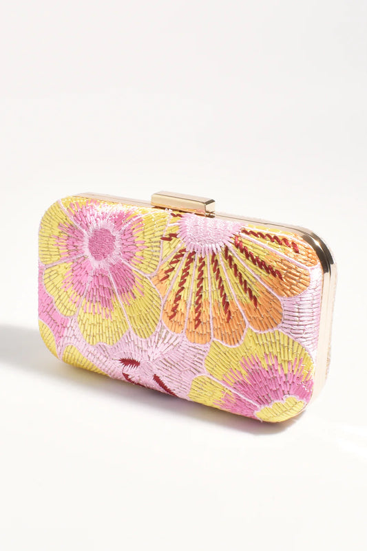 Adorne - Calypso Floral Woven Structured Clutch