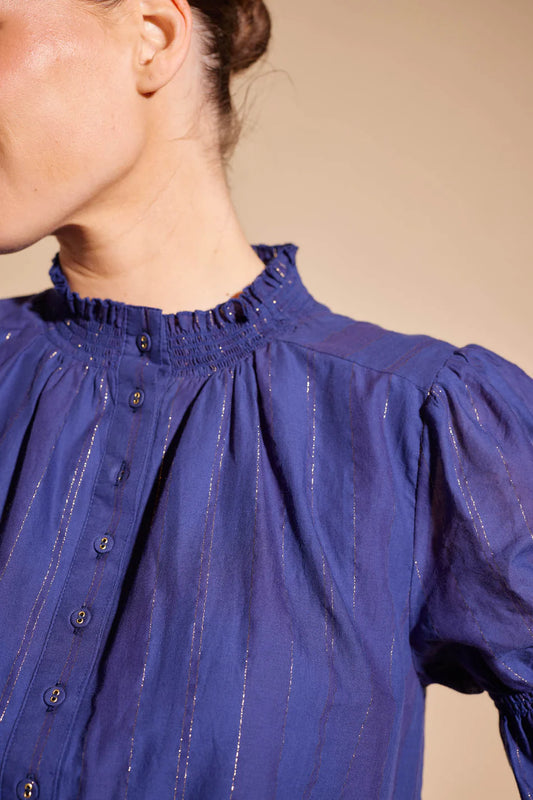 Alessandra - Veronica Stripe Shirt - Navy