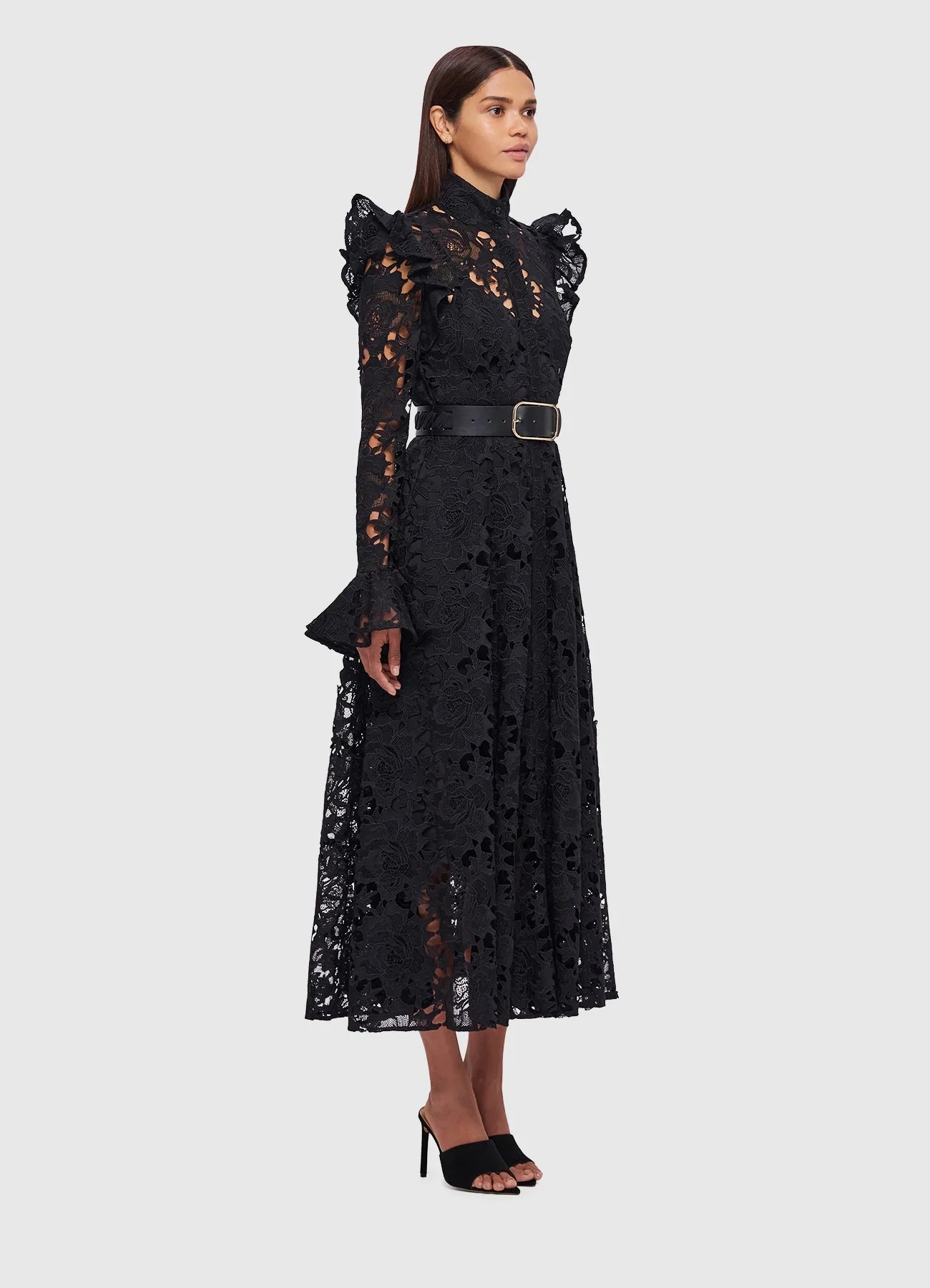 HIRE DRESS - LEO LIN - ALIYAH LACE BUTTERFLY SLEEVE MIDI DRESS