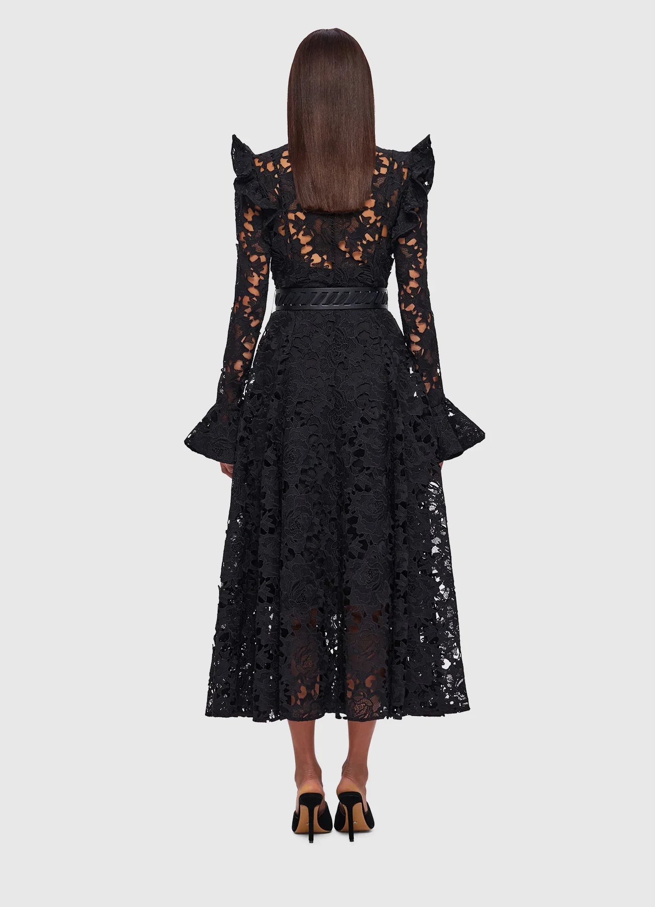 HIRE DRESS - LEO LIN - ALIYAH LACE BUTTERFLY SLEEVE MIDI DRESS