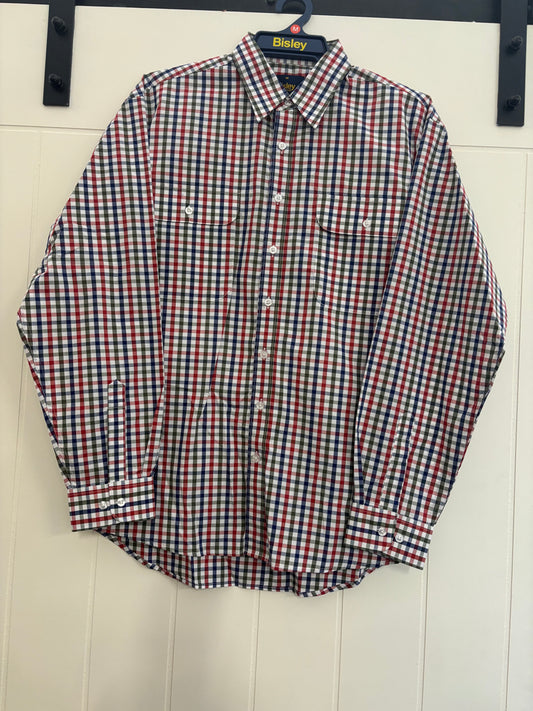 Bisley - Casual Long Sleeve Shirt - Navy/Red/Green/White Check