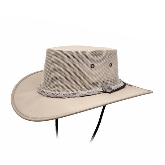 Barmah Hats - Canvas Drover Airflow Hat - Beige