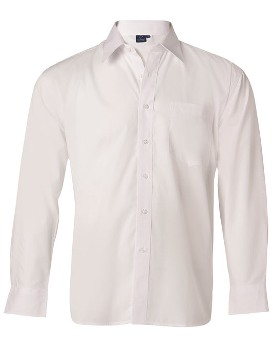 Benchmark - Mens Open Front Dress Shirt - Poplin - White