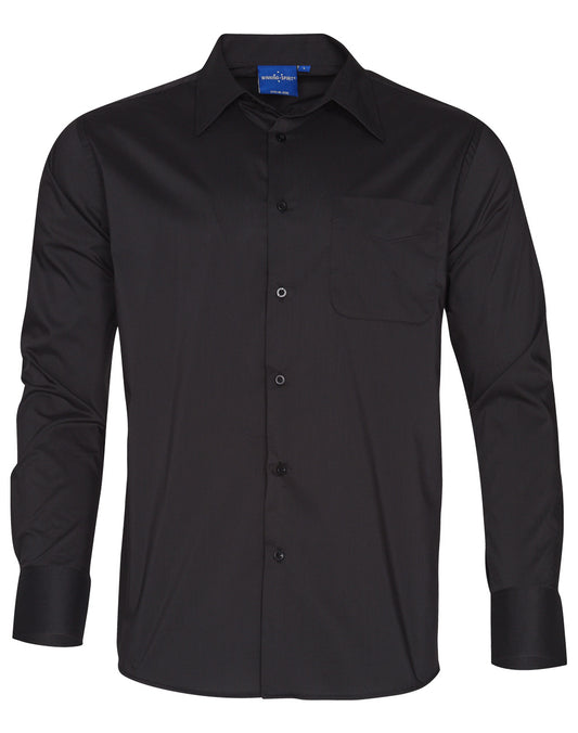 Benchmark - Mens Open Front Dress Shirt - Teflon - Black