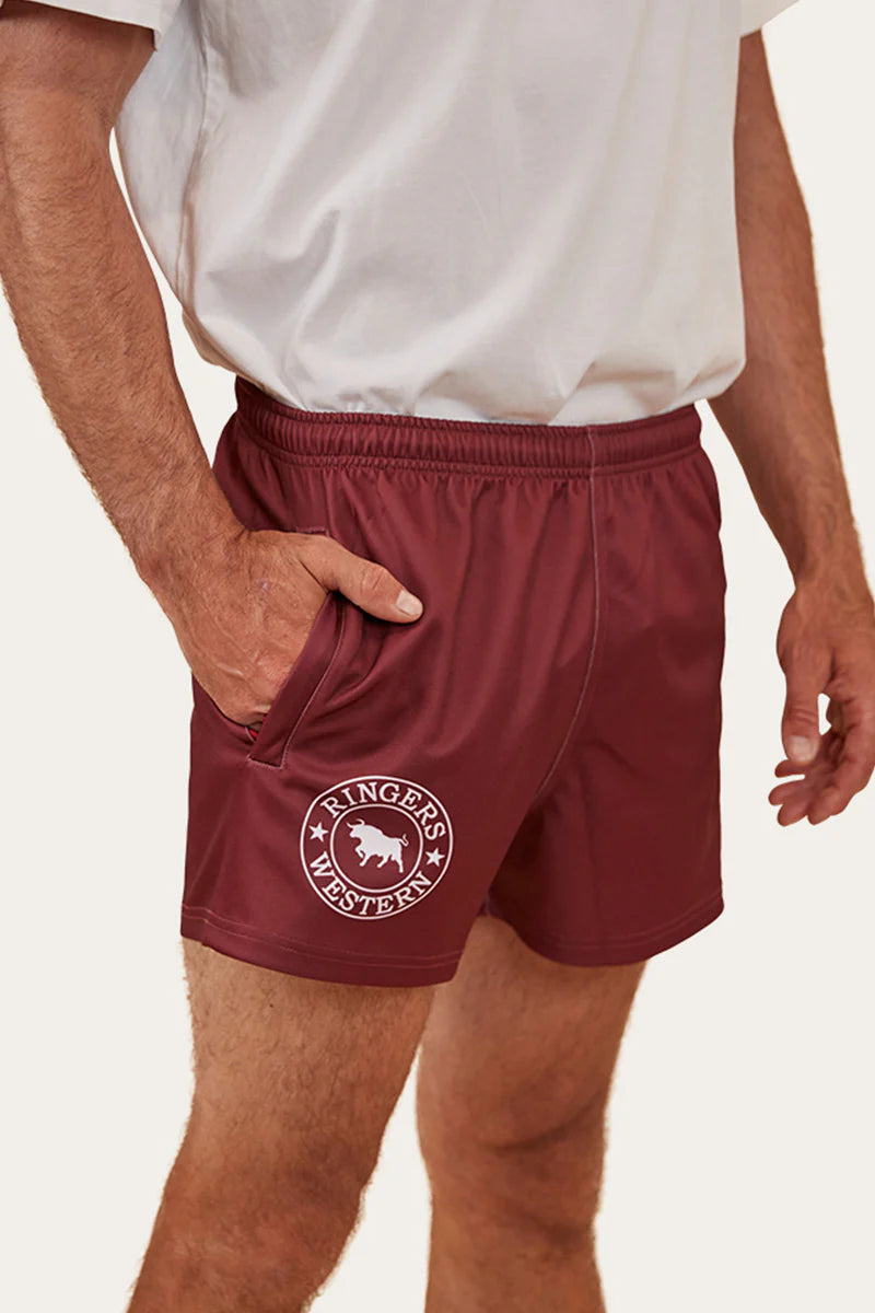 Ringers Western - Mens footy Shorts - Burgundy