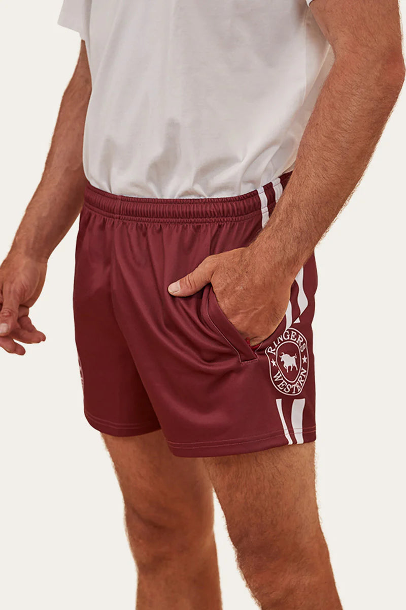 Ringers Western - Mens footy Shorts - Burgundy